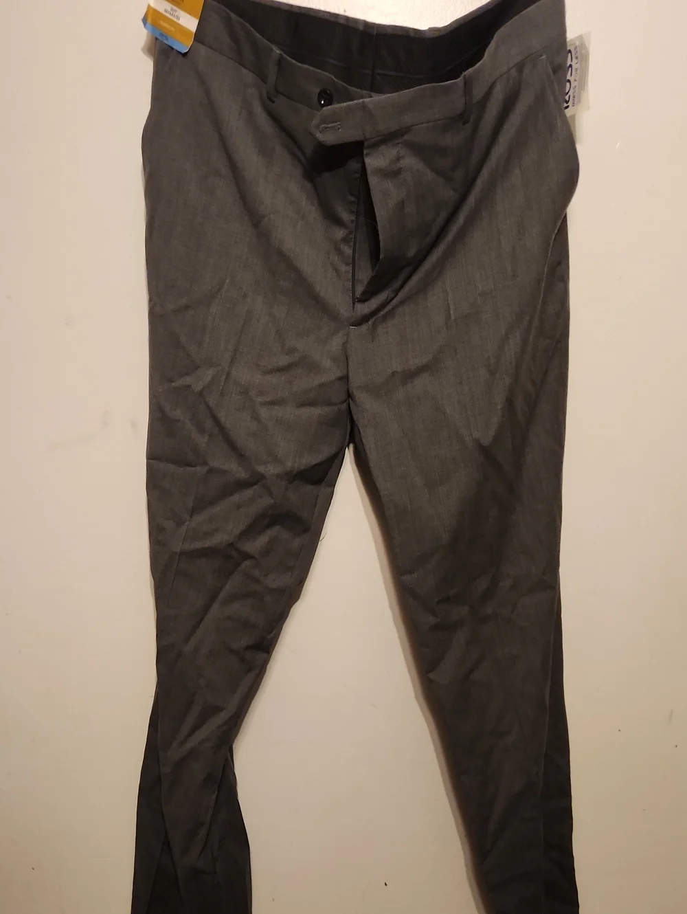 Stafford Men's Charcoal Dress Pants - Tailored Front